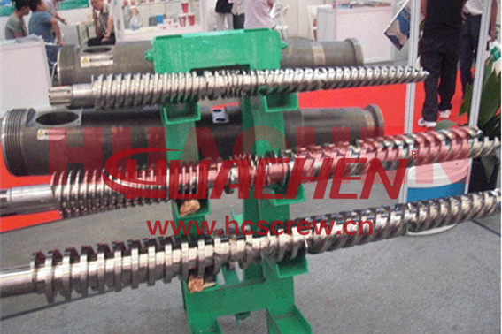 pvc products processing screw solution high filling calcium powder conical screw wear